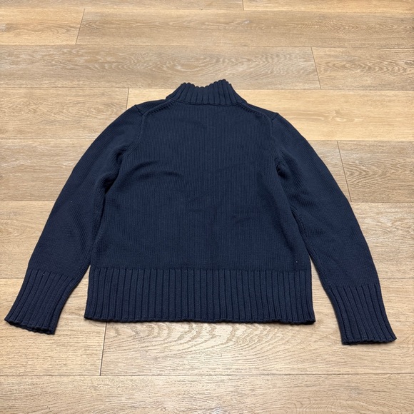 J Crew Navy Cotton Mock Neck Turtleneck Sweater in Navy Blue | SMALL NWT - Picture 9 of 12